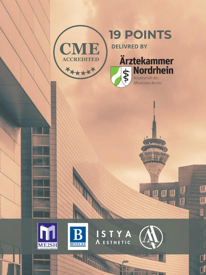 ISTYA Aesthetic CME accreditation certificate recognizing 19 CME points from Ärztekammer Nordrhein